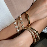 Gold Bar Diamond Bangle - NOA Jewels -