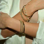 Gold Bar Diamond Bangle - NOA Jewels -