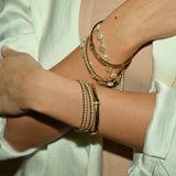 Gold Bar Diamond Bangle - NOA Jewels -