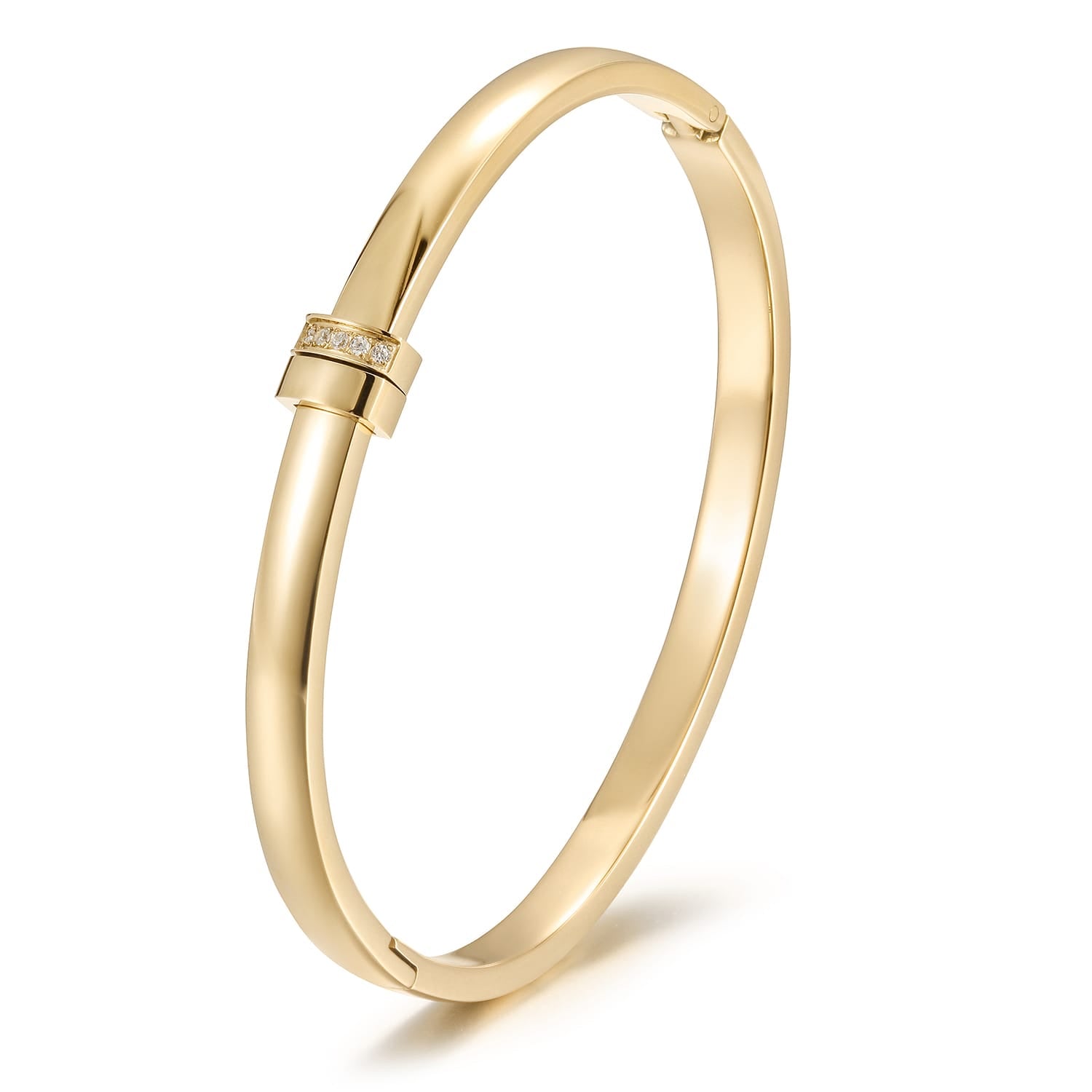 Gold Bar Diamond Bangle - NOA Jewels -