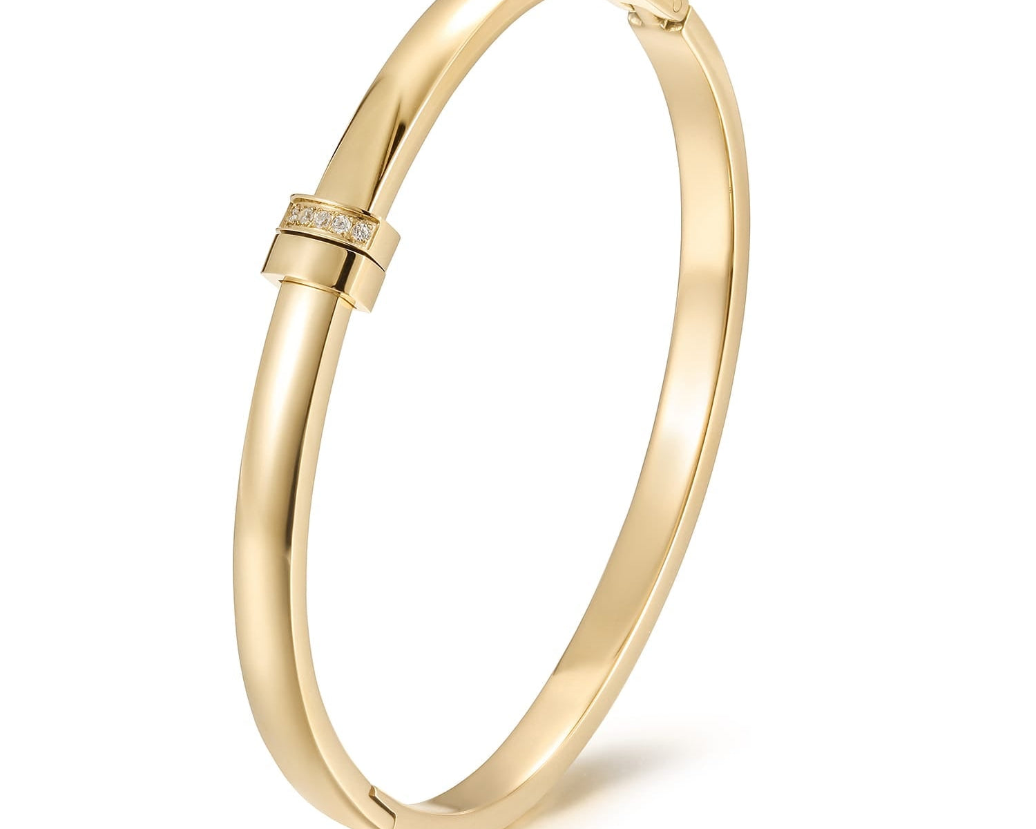 Gold Bar Diamond Bangle - NOA Jewels -