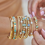 Gold Bead and Pearl Bracelets - NOA -