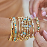 Gold Bead and Pearl Bracelets - NOA -