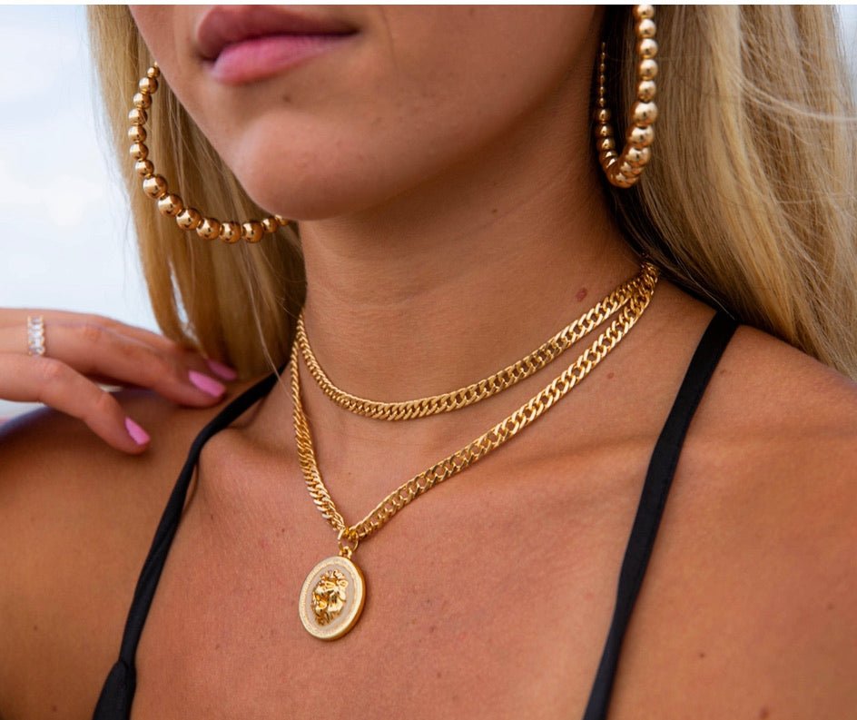 Gold Bead Hoops - NOA - Earrings hoops
