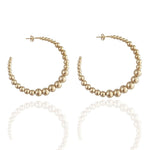 Gold Bead Hoops - NOA - Earrings hoops