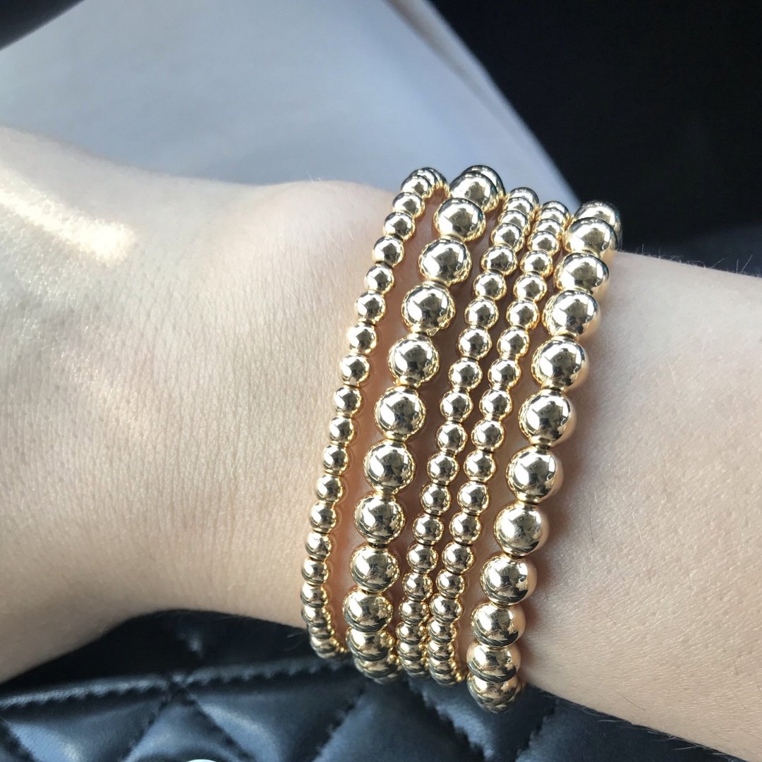 Gold Bead Tassle Bracelet