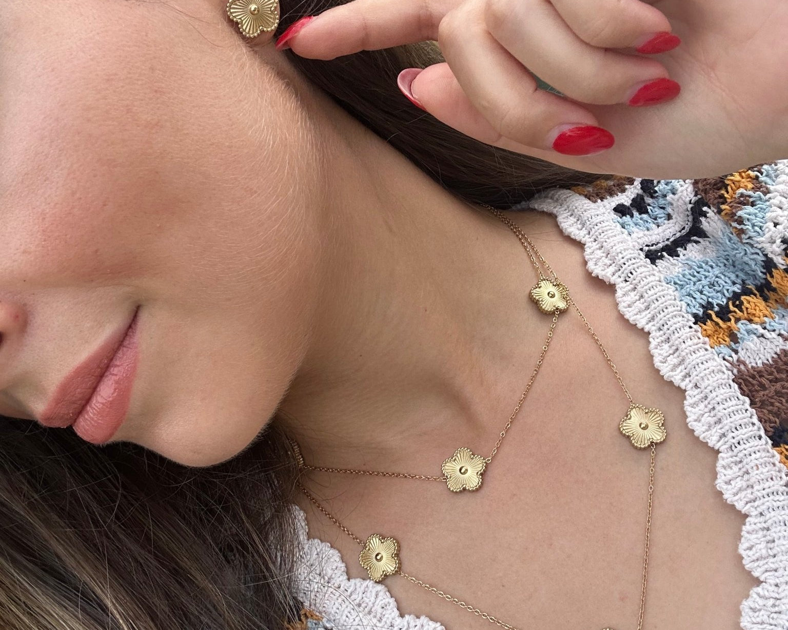 Golden Clover Studs - NOA Jewels -