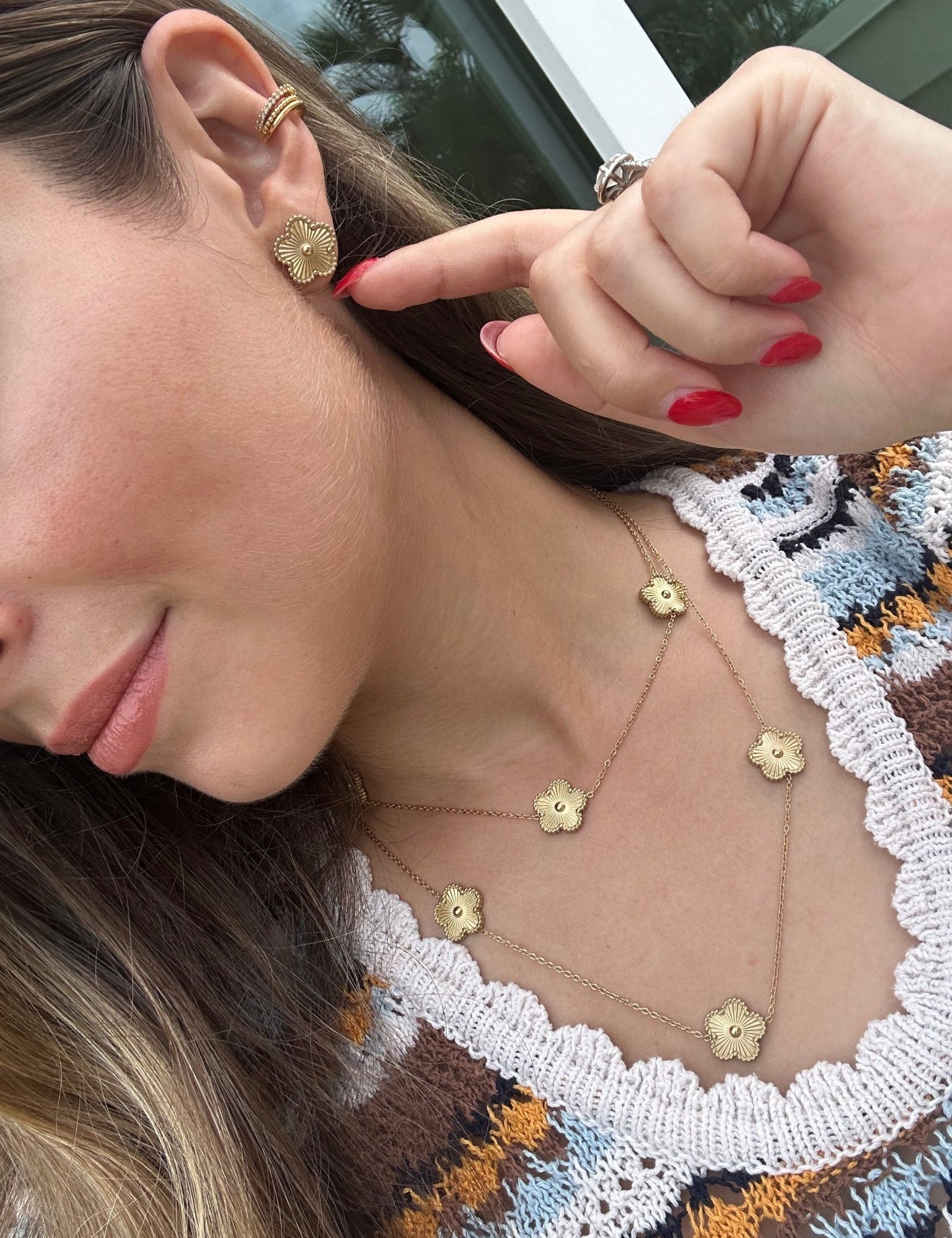 Golden Clover Studs - NOA Jewels -