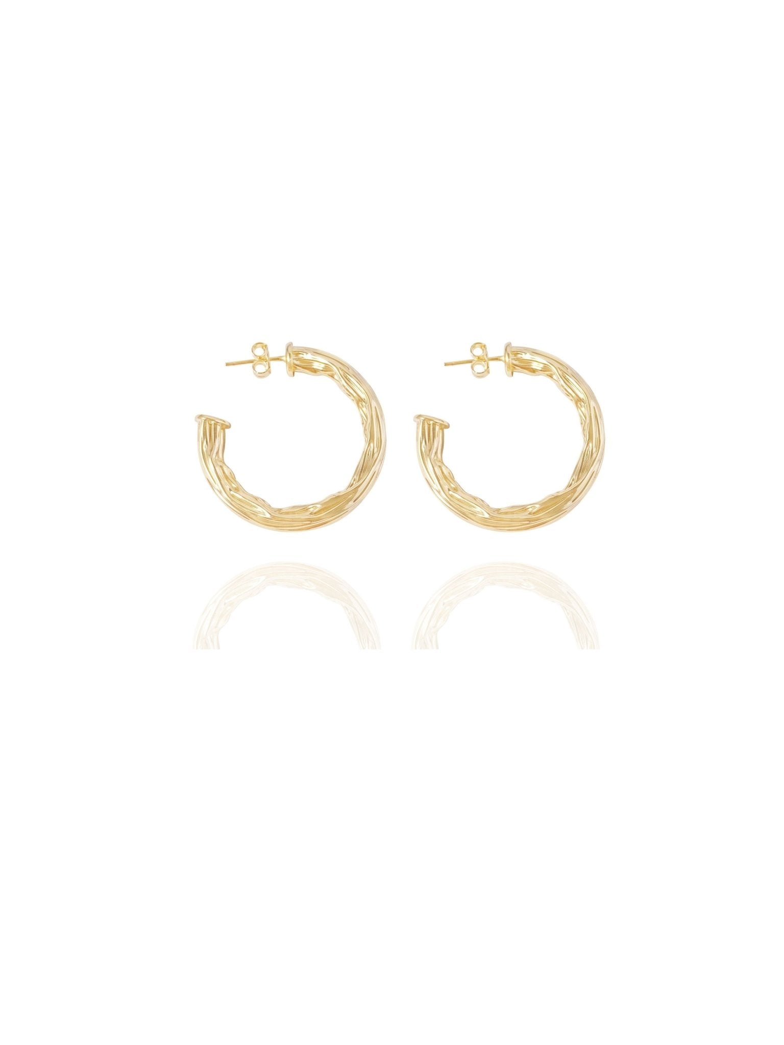 Hammered Gold hoops 1.4