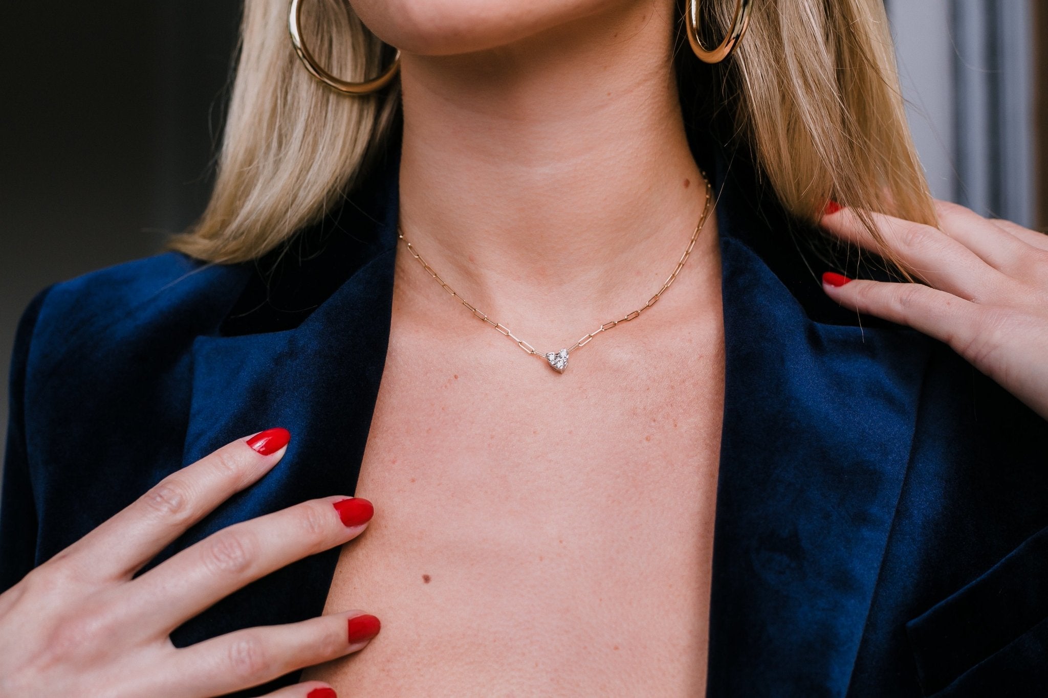 Heart Illusion - Paperclip Heart Necklace - NOA -