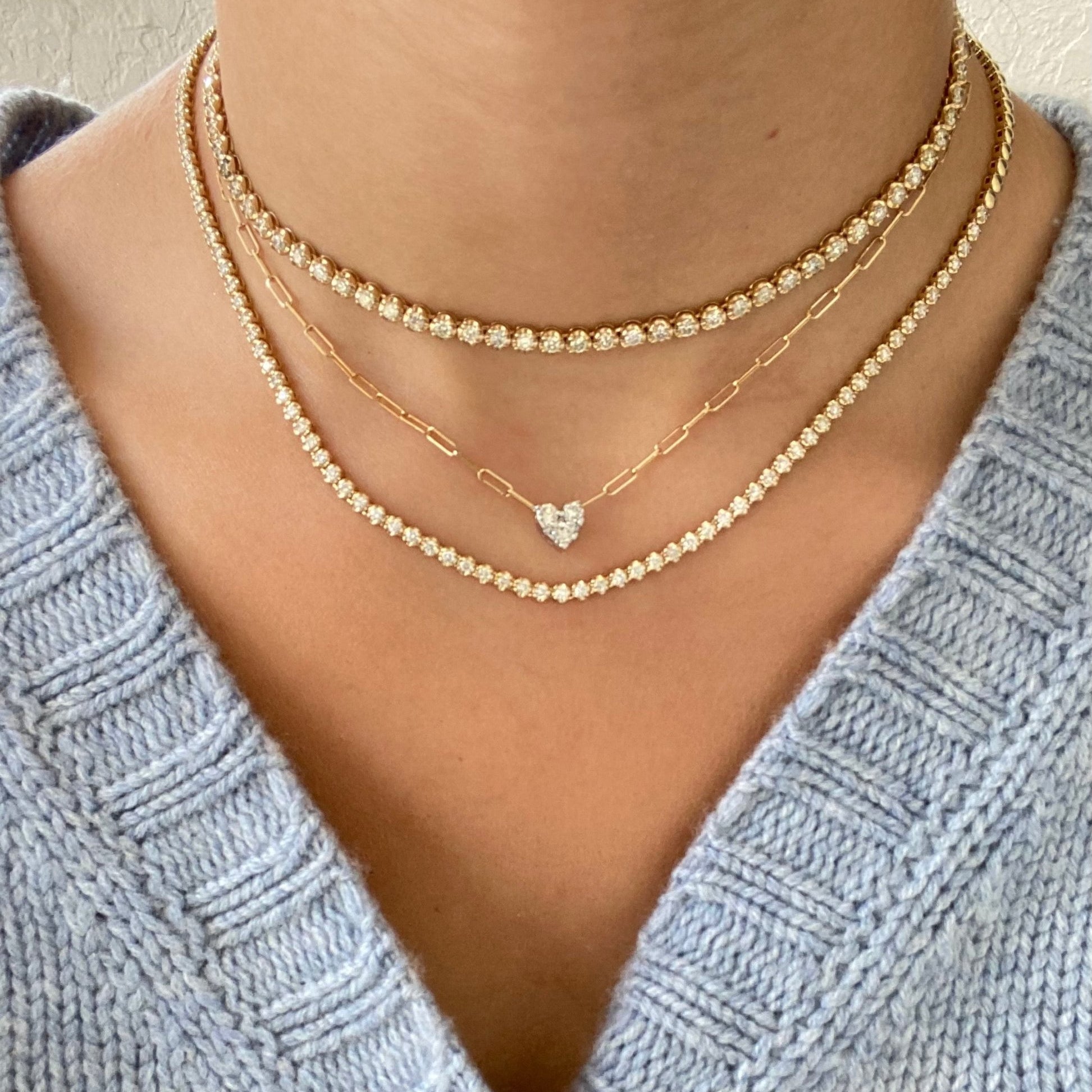 Heart Illusion - Paperclip Heart Necklace - NOA -