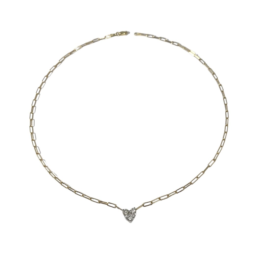 Heart Illusion - Paperclip Heart Necklace - NOA -