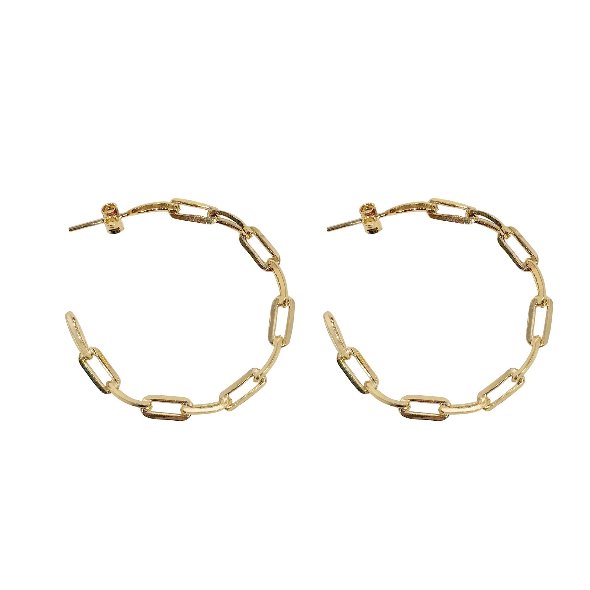 Link Gold Hoops - NOA Jewels - Earrings