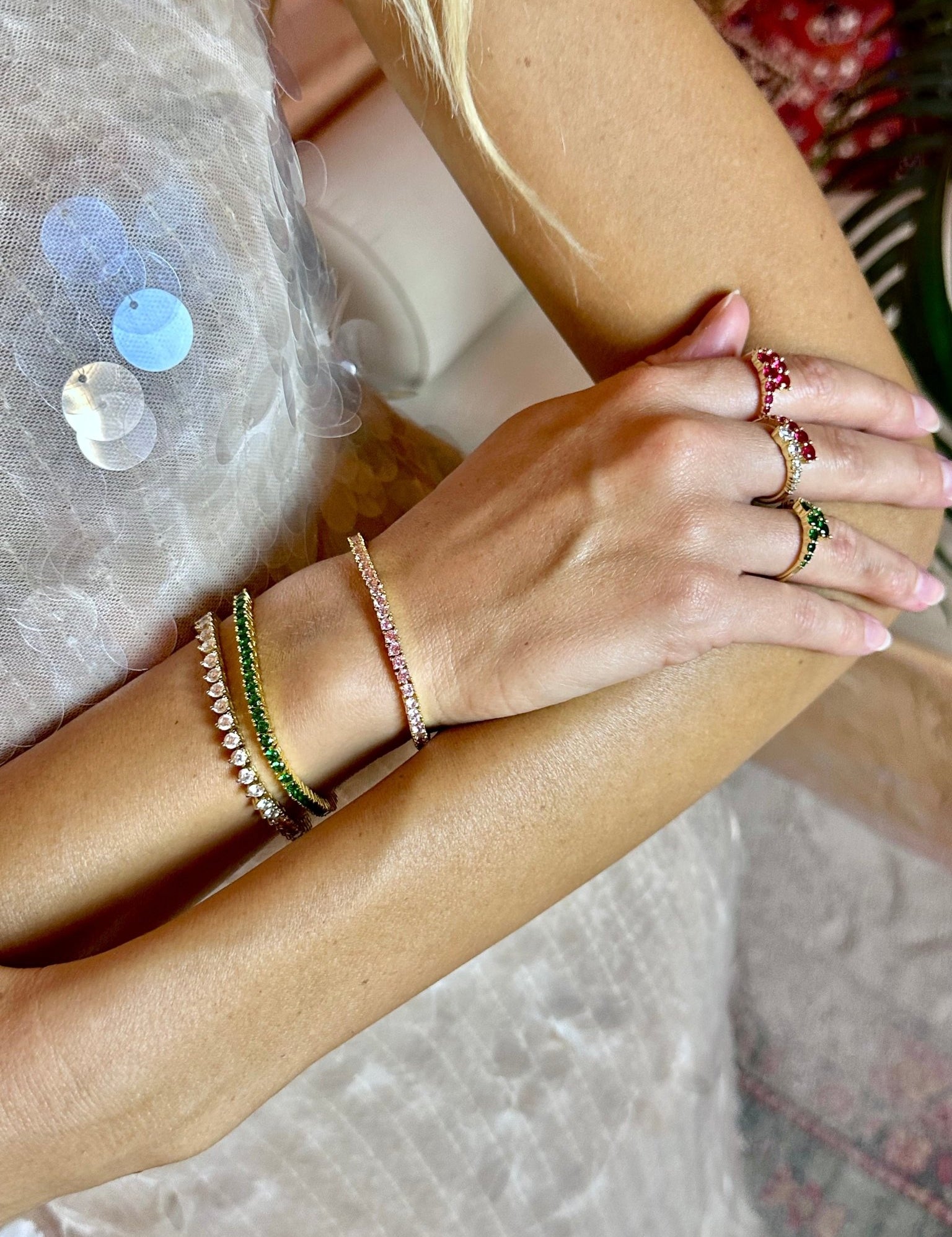 Mademoiselle Bracelet Pink Sapphire - NOA Jewels -