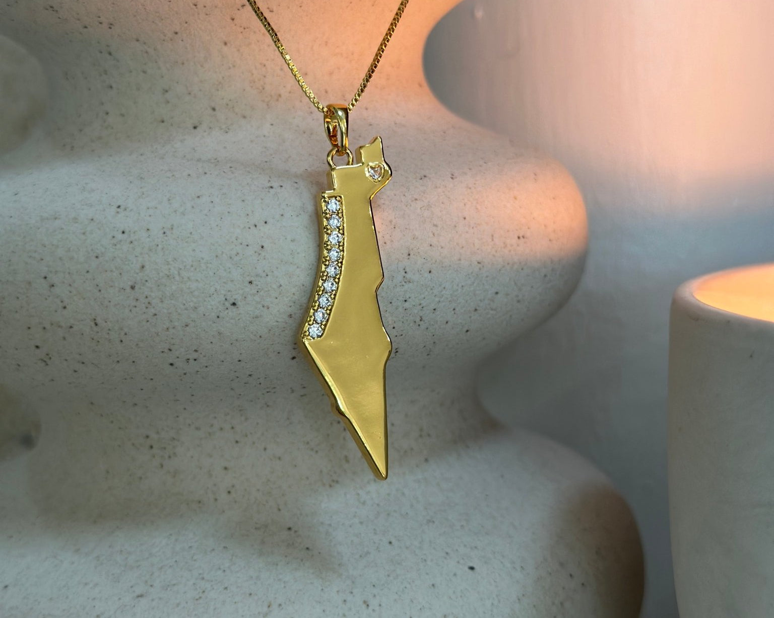 Map of Israel Necklace - NOA Jewels -