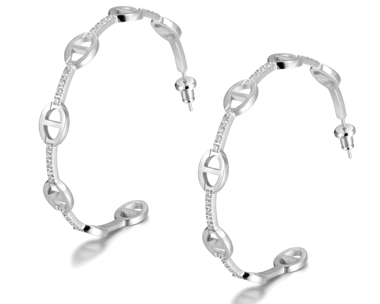 Marine Diamond Hoops