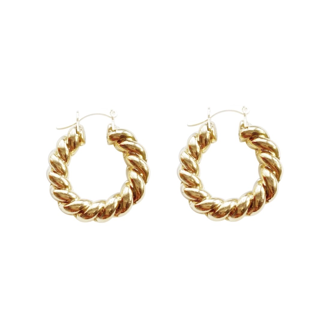 Mila Gold Small Twisted Hoops - NOA - Earrings