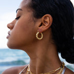 Mila Gold Small Twisted Hoops - NOA - Earrings