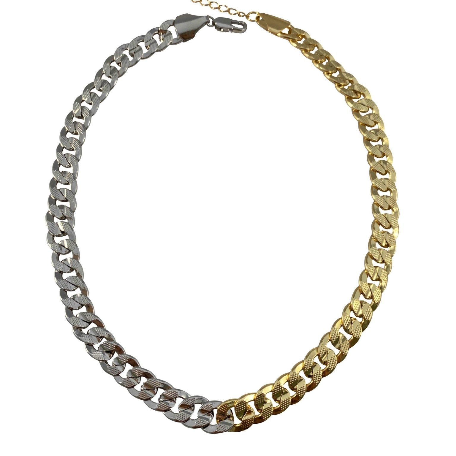 Moitié Moitié - Yellow and White Gold Cuban Link - NOA - Necklace