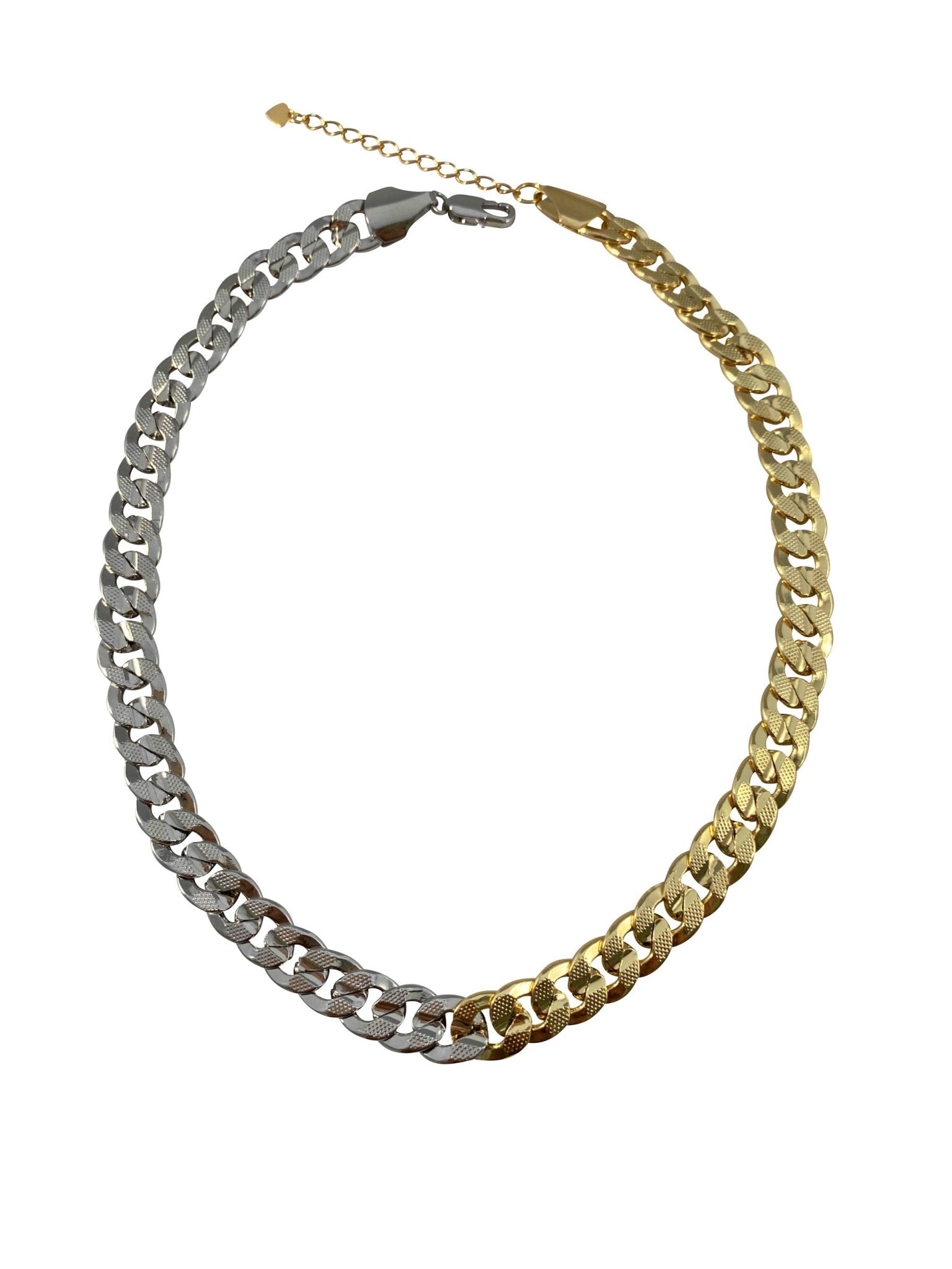 Moitié Moitié - Yellow and White Gold Cuban Link - NOA - Necklace