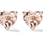 Pink Diamond Heart Studs - NOA - Earrings