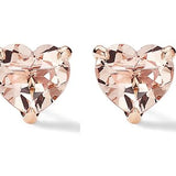 Pink Diamond Heart Studs - NOA - Earrings