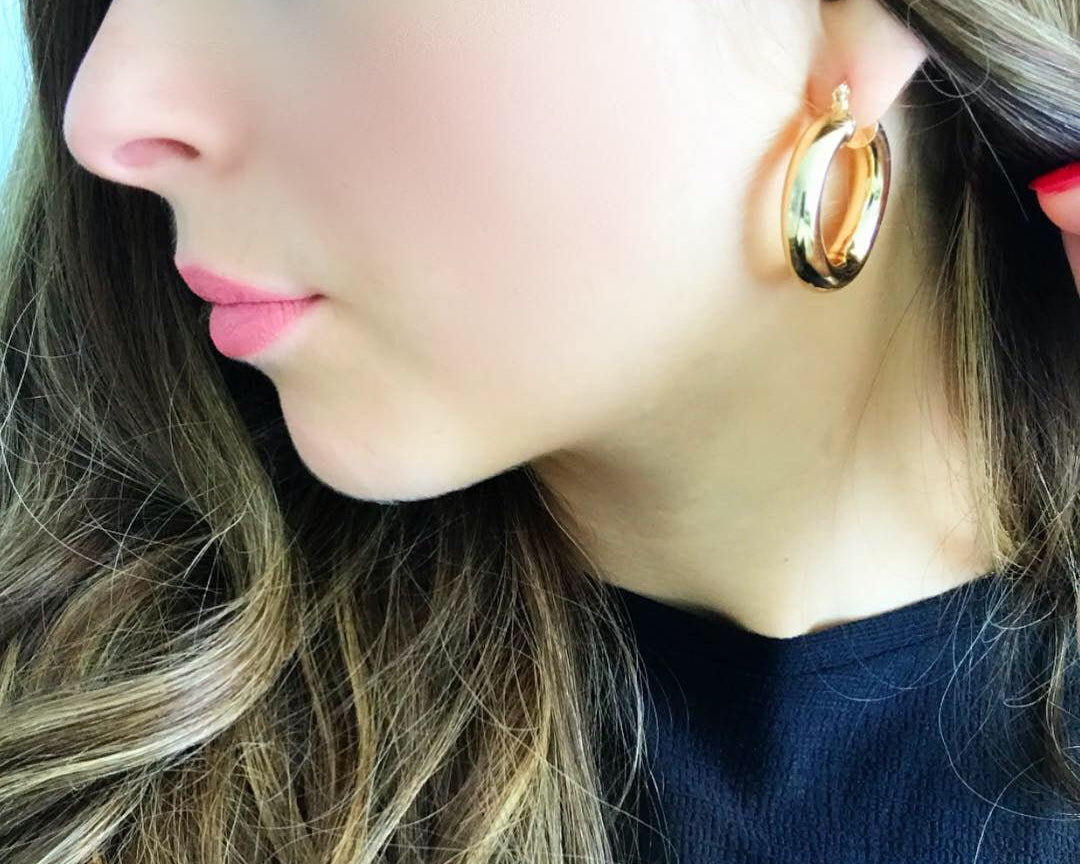 Selena Gold Hoops - 1 '' - NOA - Earrings