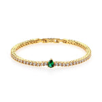Single Emerald Green Tear Drop Tennis Bracelet - NOA -