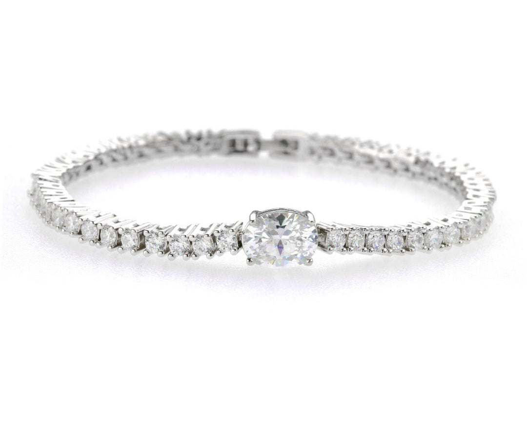 Single oval tennis bracelet - NOA -