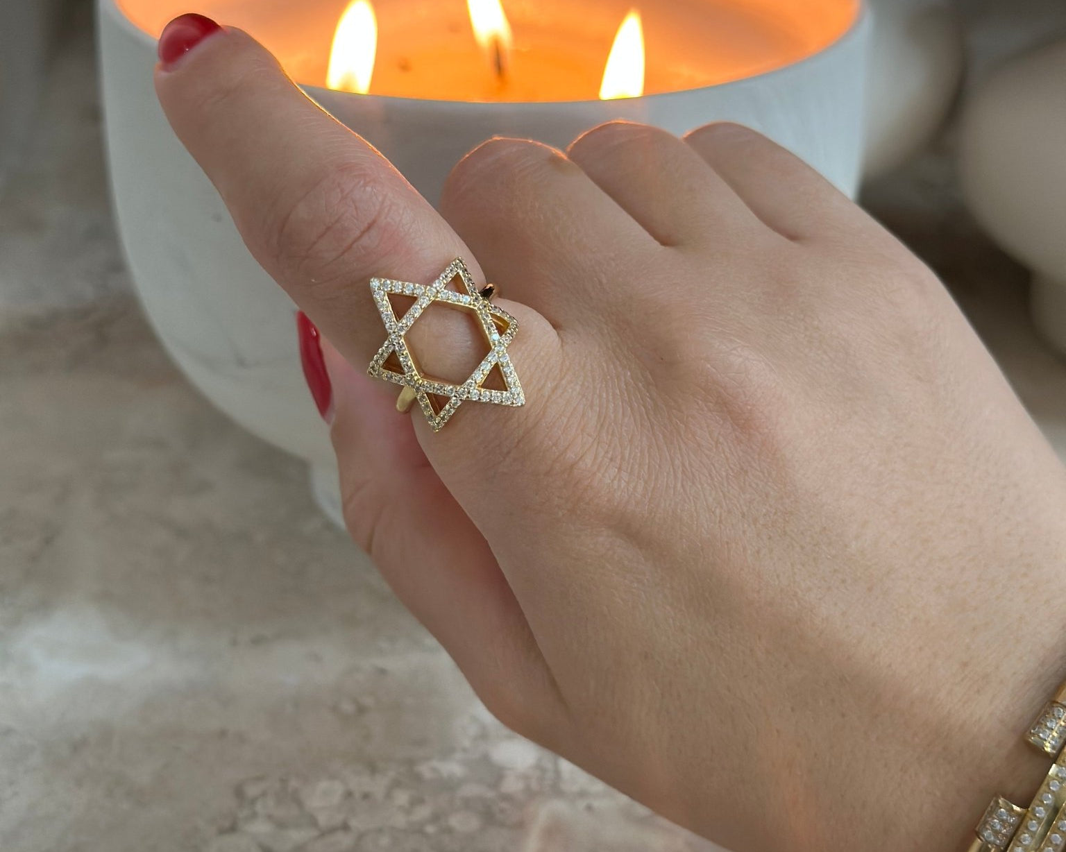 Star of David Ring Pave - NOA Jewels -