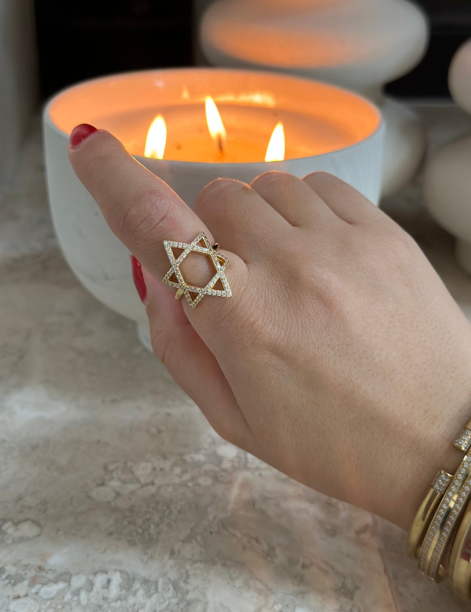 Star of David Ring Pave - NOA Jewels -