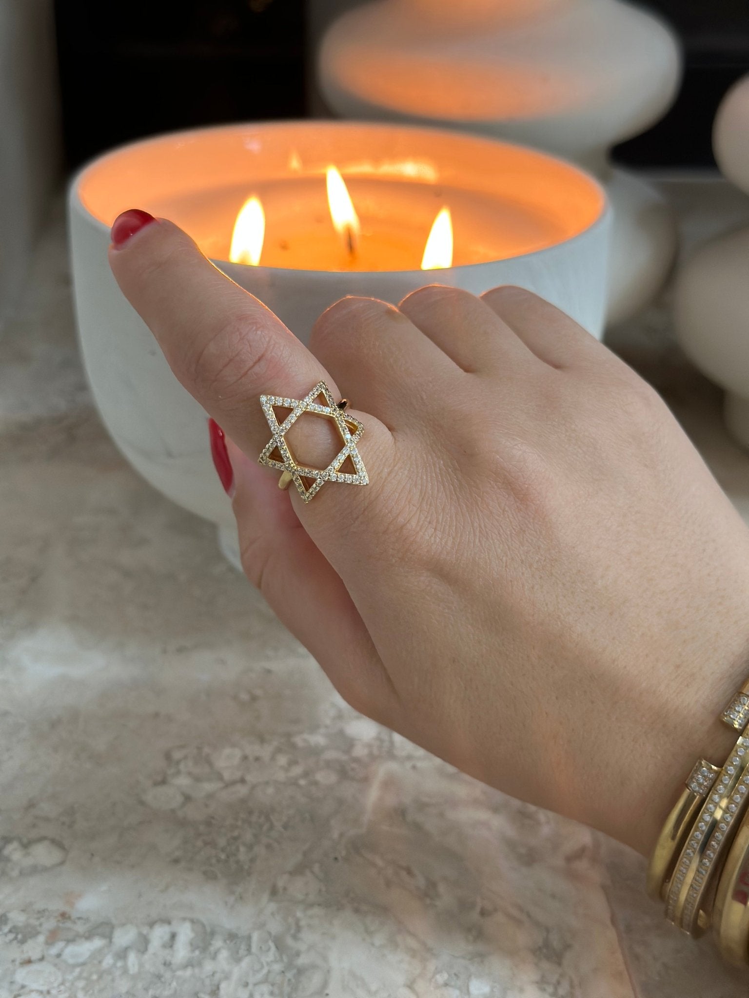 Star of David Ring Pave - NOA Jewels -