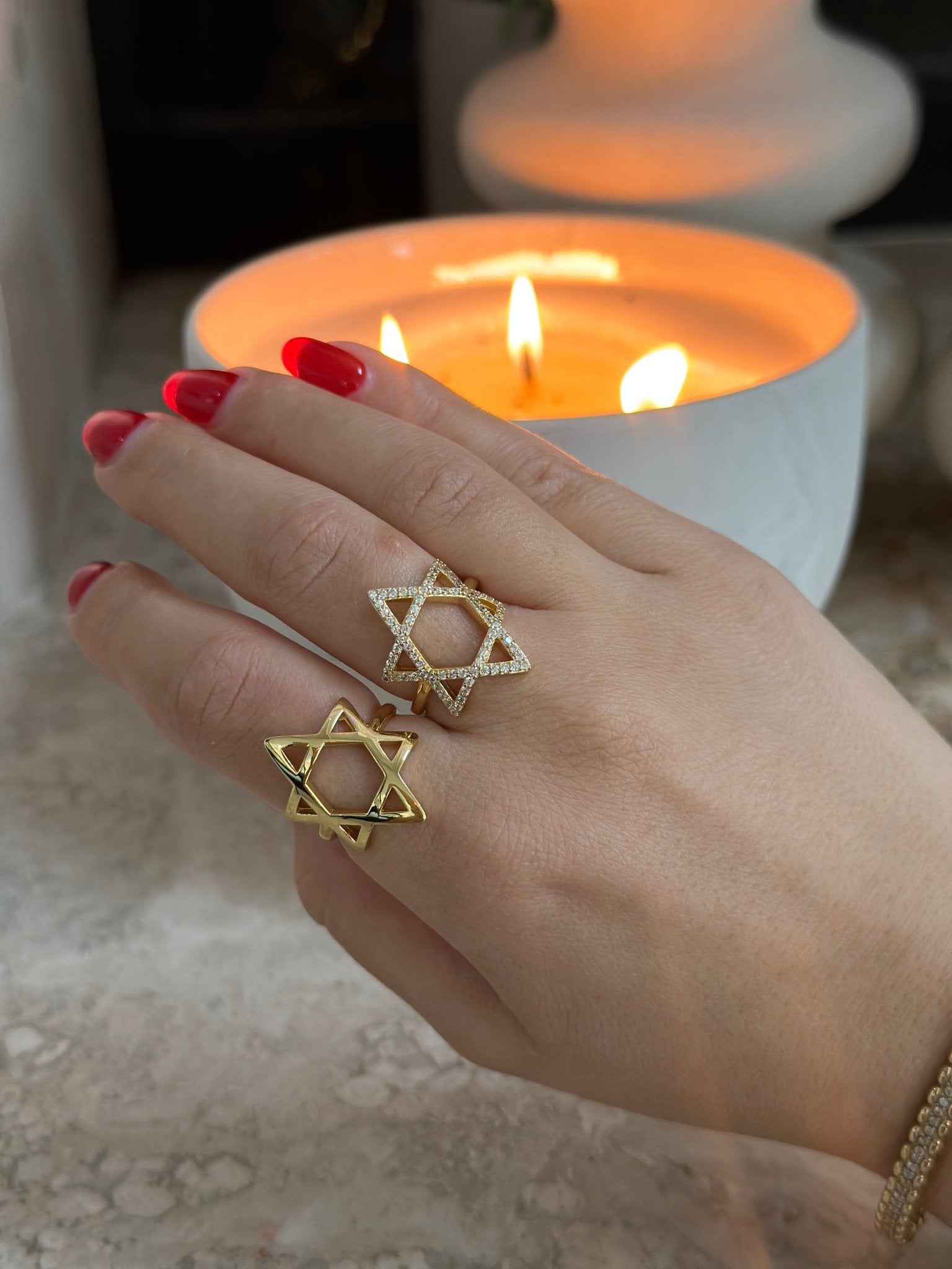 Star of David Ring Pave - NOA Jewels -