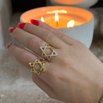 Star of David Ring Pave - NOA Jewels -