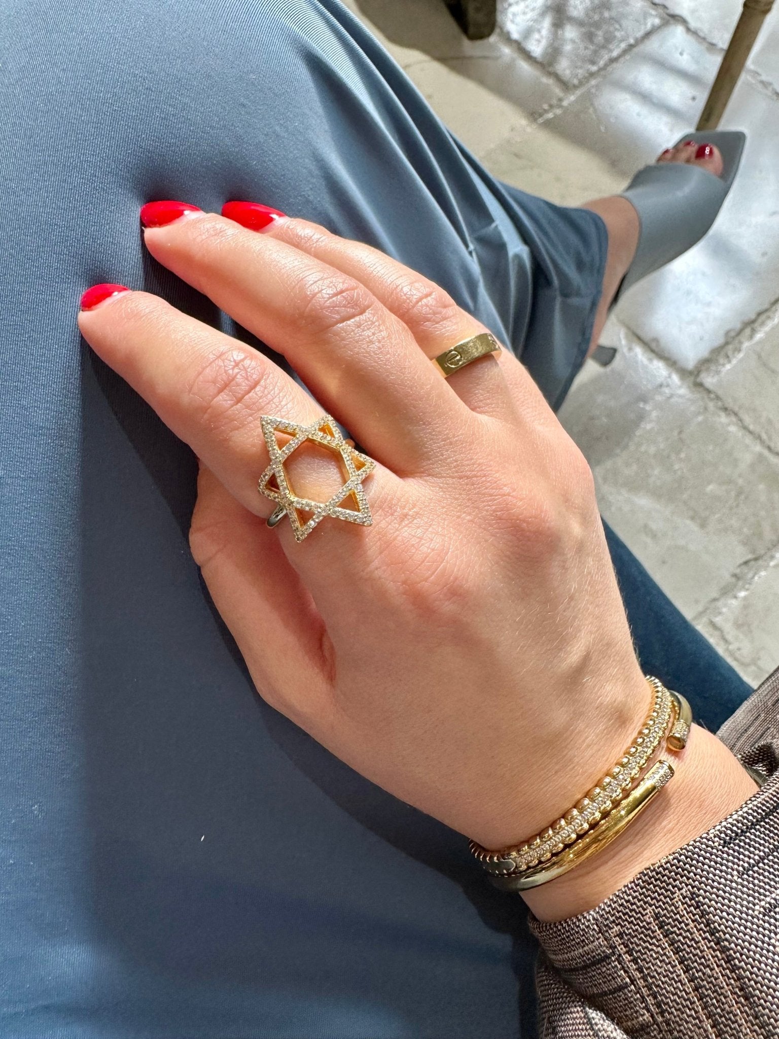 Star of David Ring Pave - NOA Jewels -