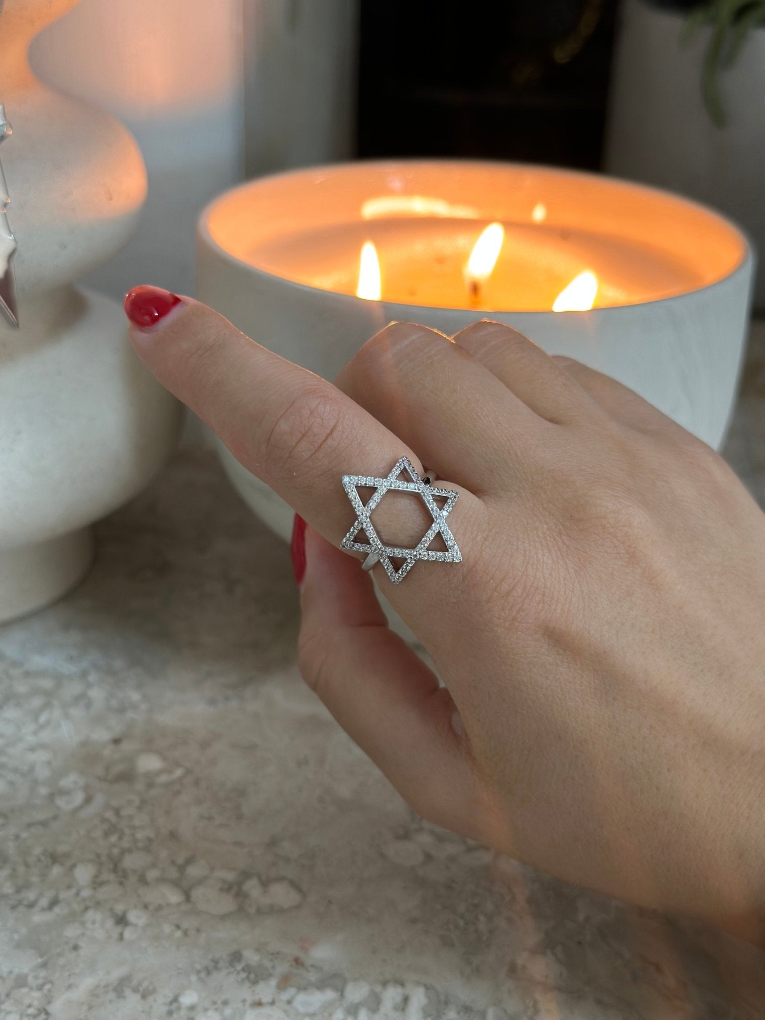 Star of David Ring Pave - NOA Jewels -