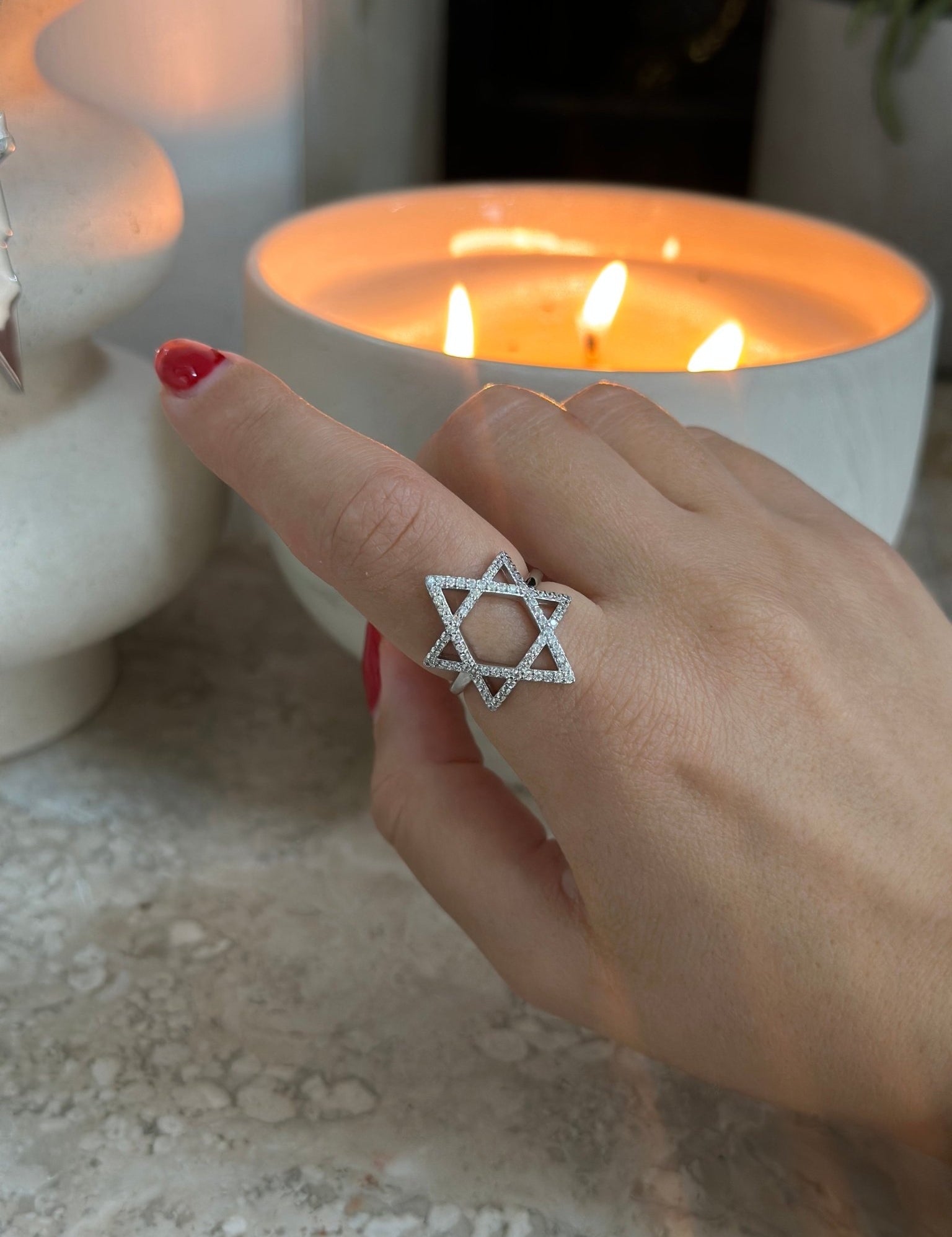 Star of David Ring Pave - NOA Jewels -