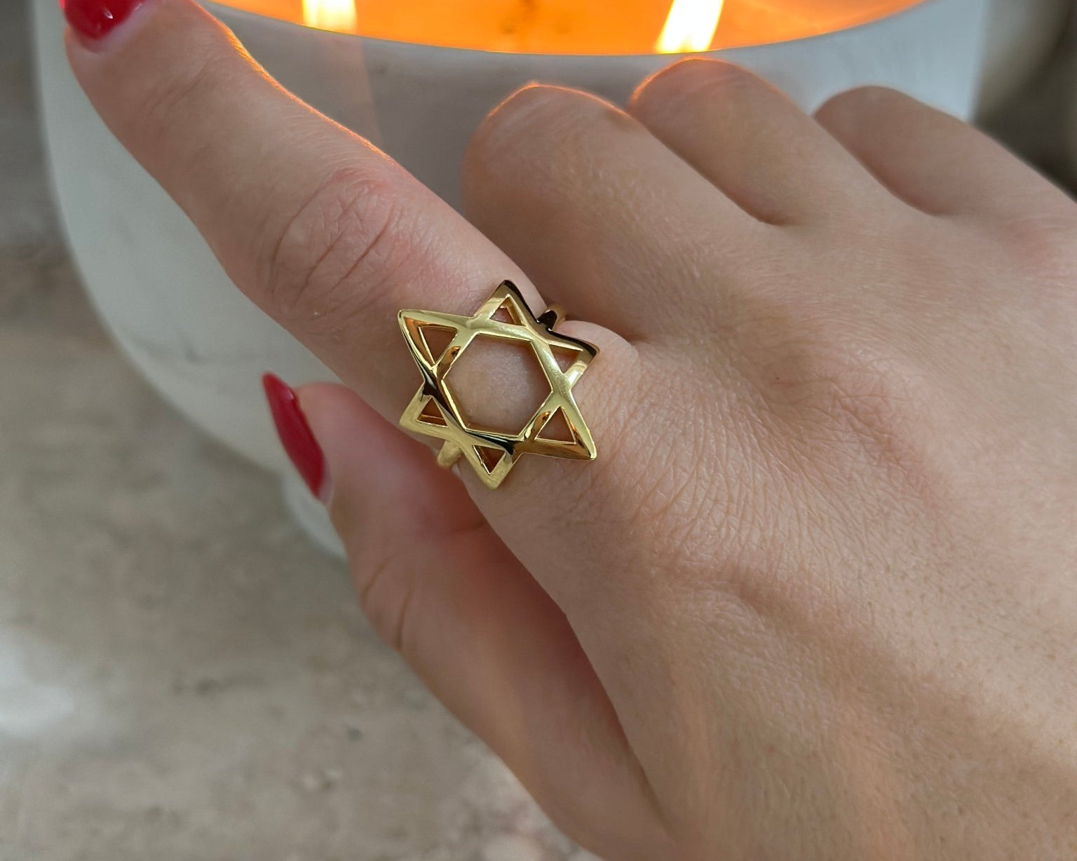 Star of David Ring Solid - NOA Jewels -