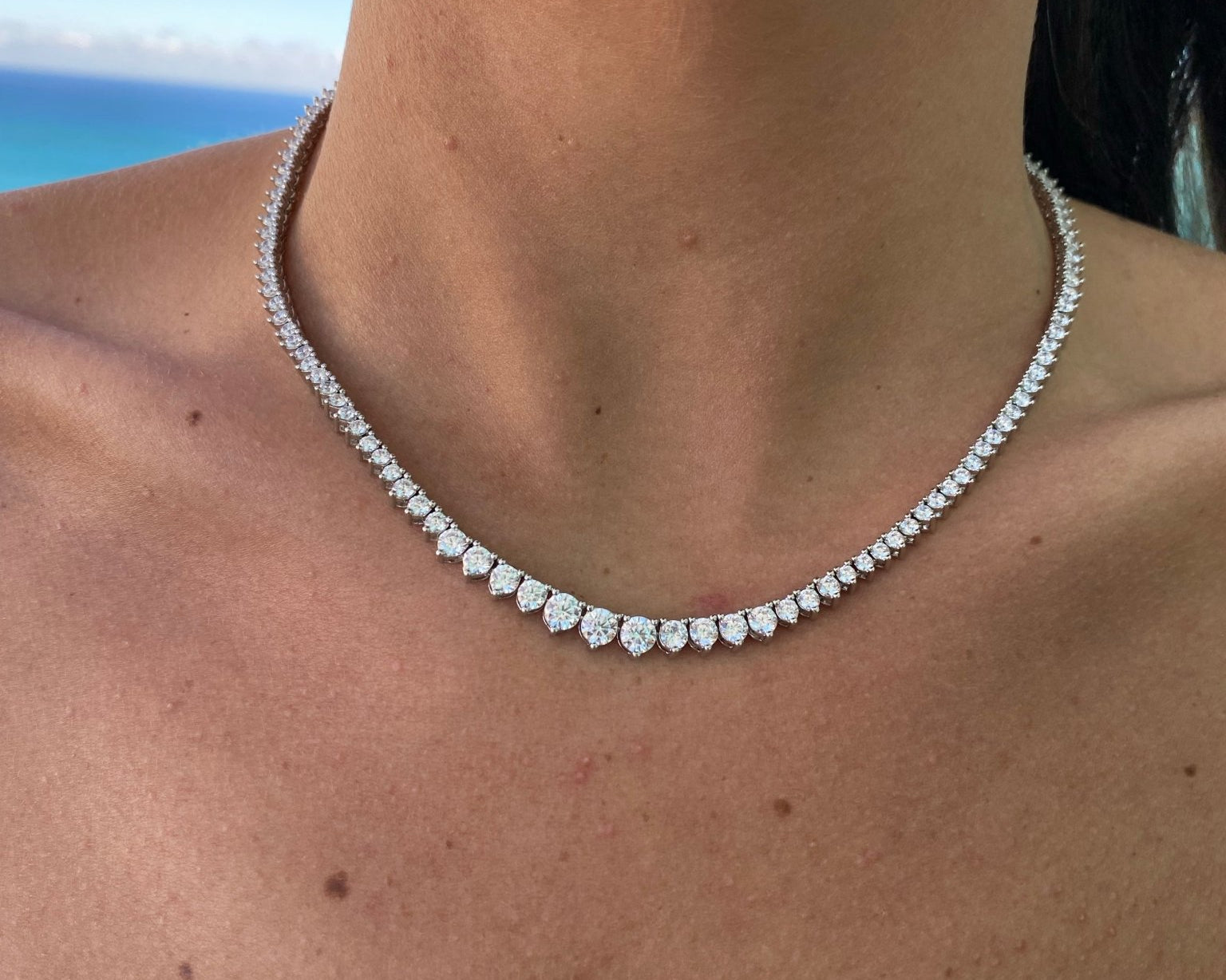 The Princess - Graduated 3 Prong Tennis Necklace