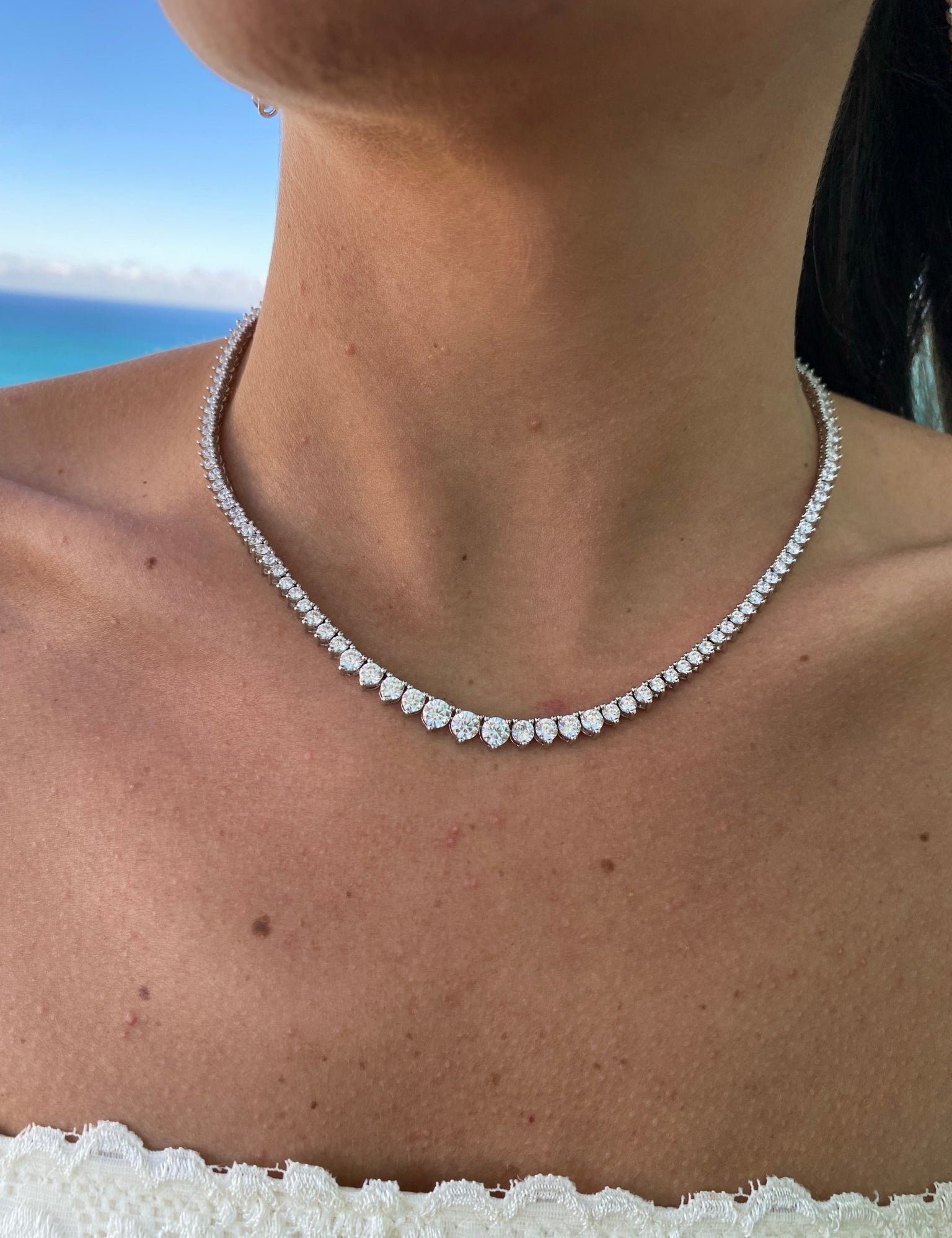 The Princess - Graduated 3 Prong Tennis Necklace