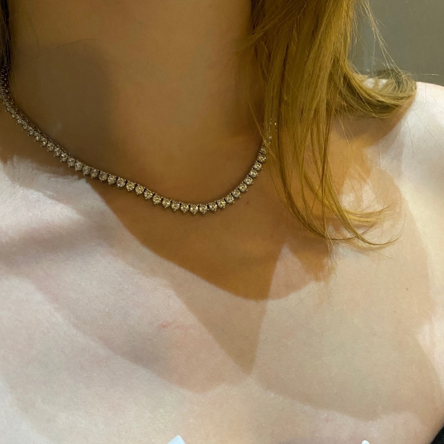 The Royal: Diamond 3 Prong Tennis Necklace