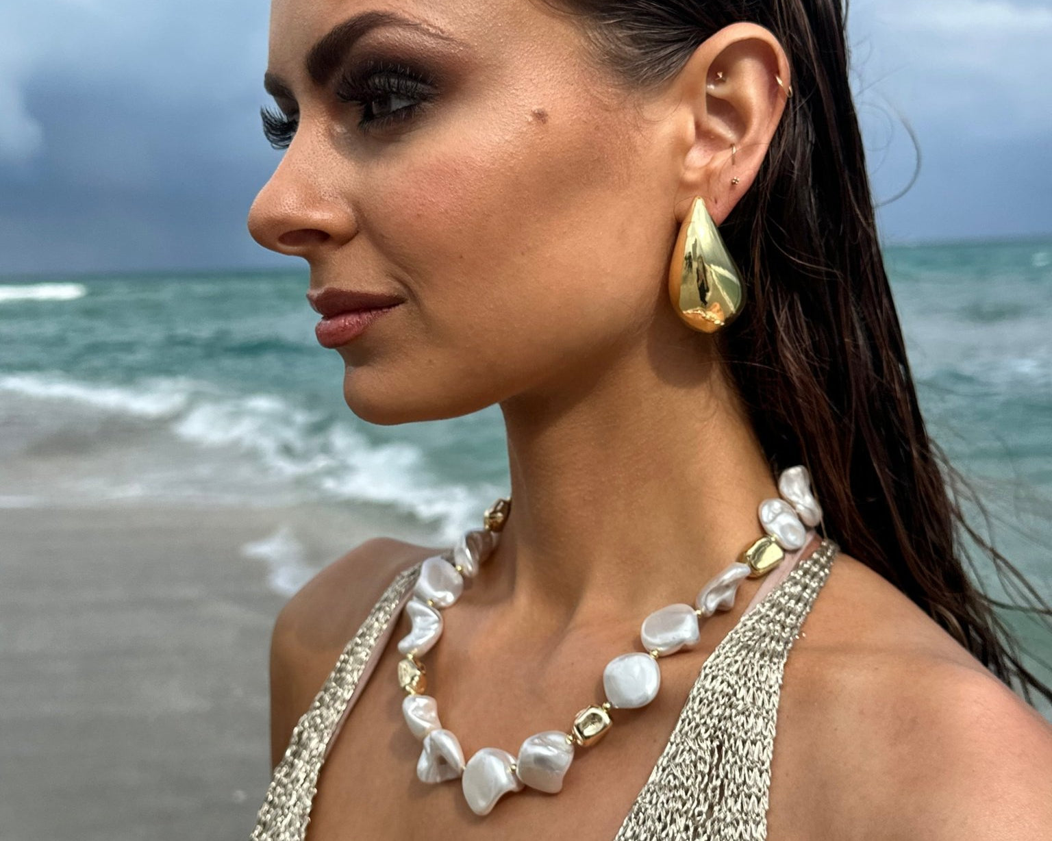 Under The Sun - Pearl Oversized Necklace - NOA Jewels -